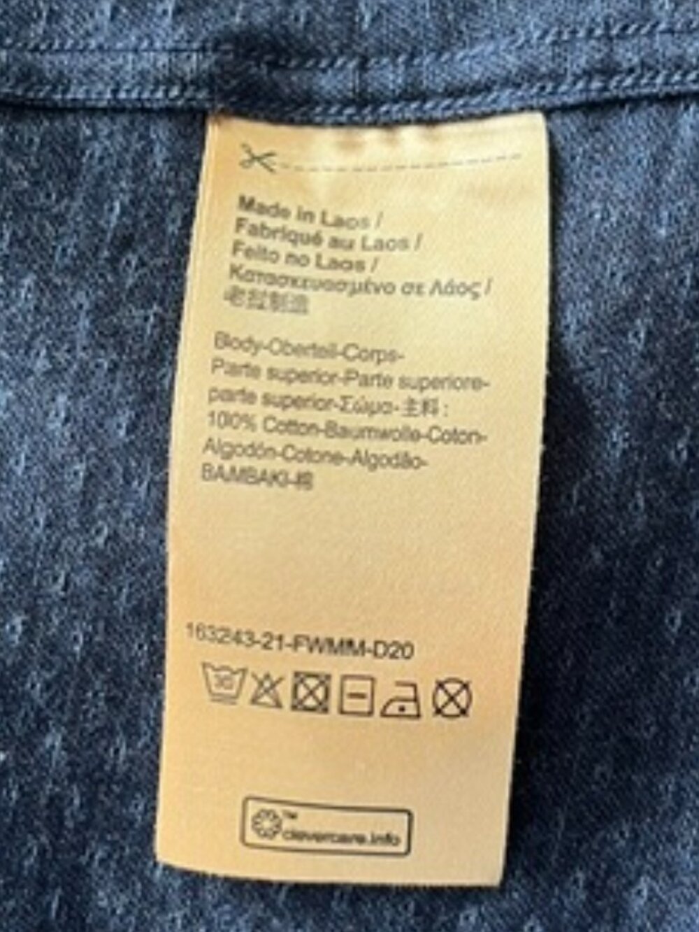 Scotch & Soda Navy Button-up in Textured Cotton | Size Large Slim - Picture 9 of 10